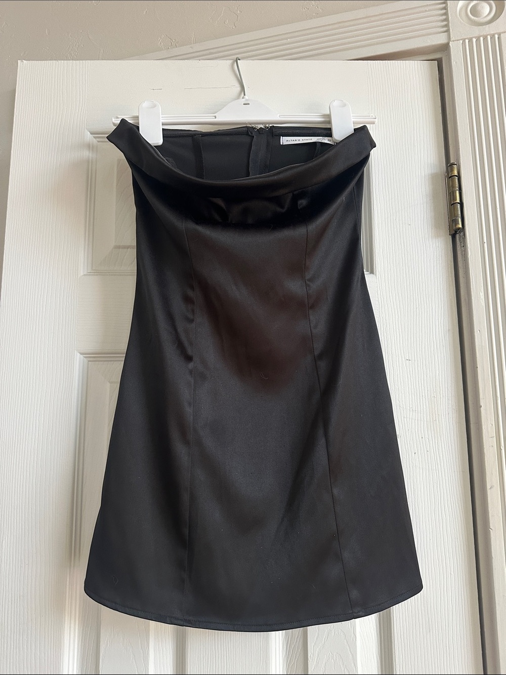 Altar'd State Black Satin Mini Dress